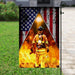 Firefighter American US Flag | Garden Flag | Double Sided House Flag - GIFTCUSTOM