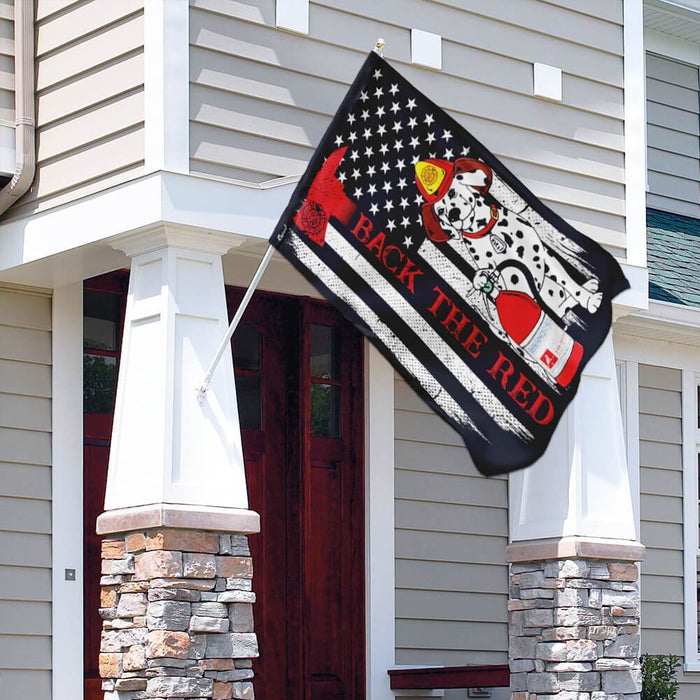 Firefighter Back The Red Flag | Garden Flag | Double Sided House Flag - GIFTCUSTOM