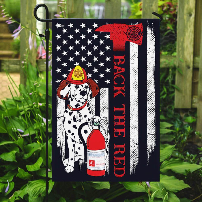 Firefighter Back The Red Flag | Garden Flag | Double Sided House Flag - GIFTCUSTOM