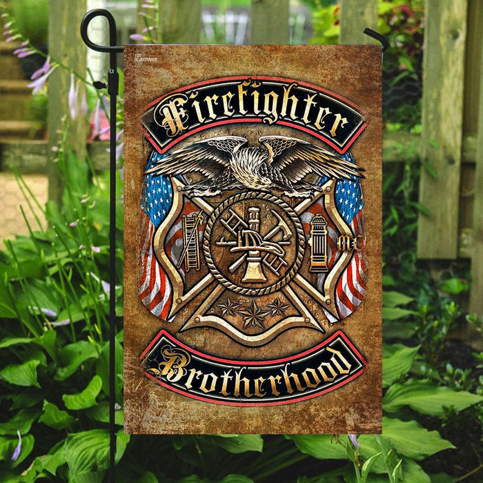 Firefighter Brotherhood Flag | Garden Flag | Double Sided House Flag - GIFTCUSTOM