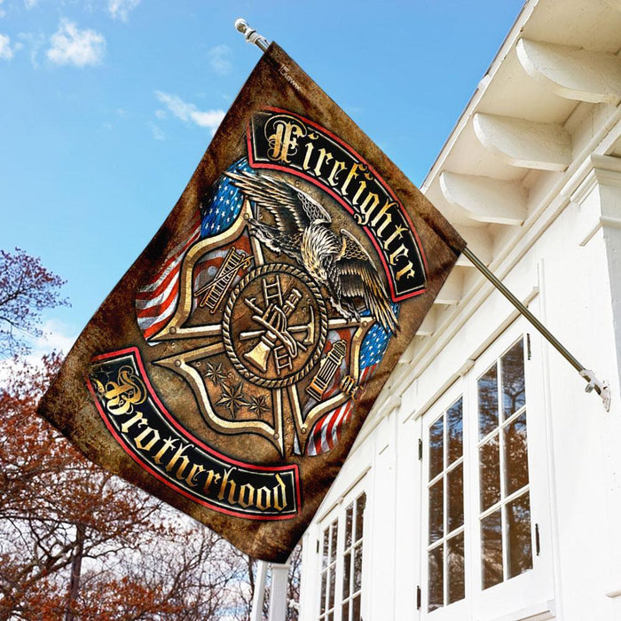 Firefighter Brotherhood Flag | Garden Flag | Double Sided House Flag - GIFTCUSTOM