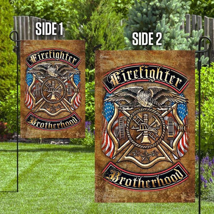 Firefighter Brotherhood Flag | Garden Flag | Double Sided House Flag - GIFTCUSTOM