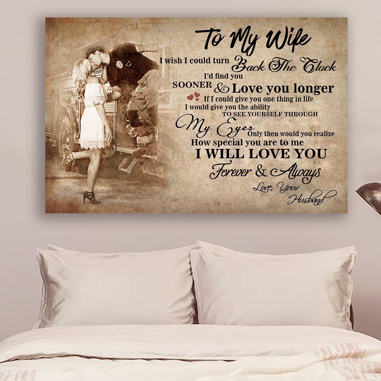 Firefighter Canvas and Poster ��� Husband to wife ��� I wish I could turn wall decor visual art - GIFTCUSTOM