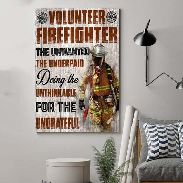 firefighter Canvas and Poster ��� volunteer firefighter wall decor visual art - GIFTCUSTOM