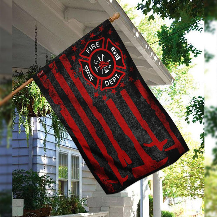 Firefighter Flag | Garden Flag | Double Sided House Flag - GIFTCUSTOM