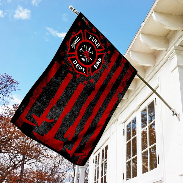 Firefighter Flag | Garden Flag | Double Sided House Flag - GIFTCUSTOM