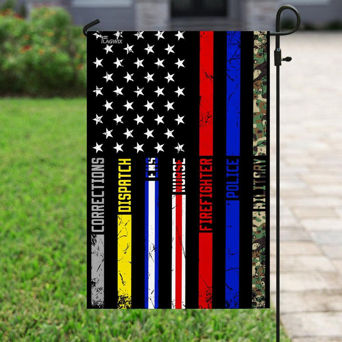 First Responder Flag | Garden Flag | Double Sided House Flag - GIFTCUSTOM