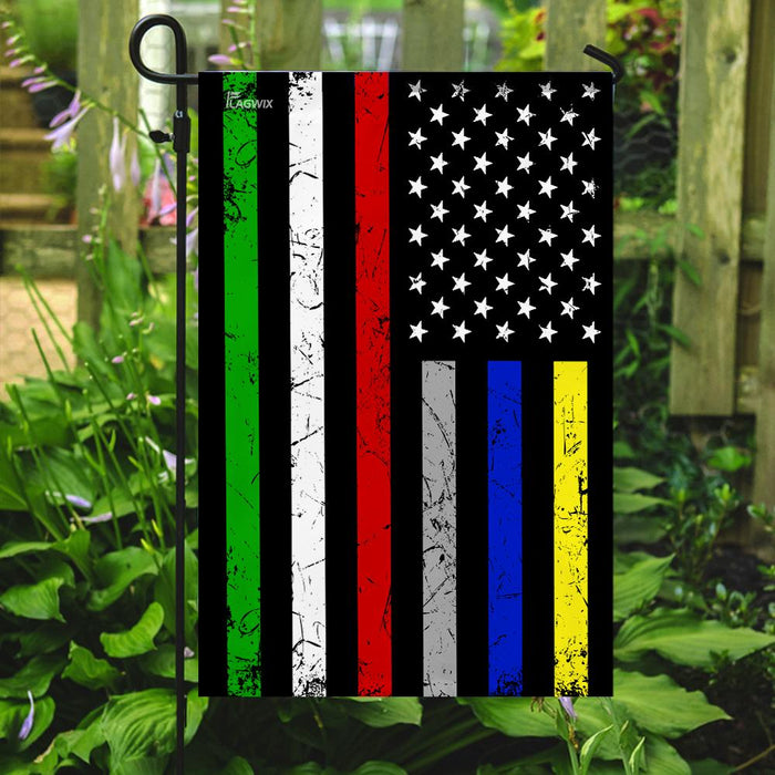 First Responder Flag | Garden Flag | Double Sided House Flag - GIFTCUSTOM