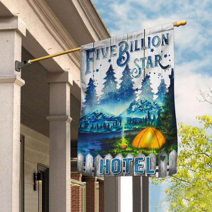 Five Billion Star Hotel Camping Flag | Garden Flag | Double Sided House Flag - GIFTCUSTOM