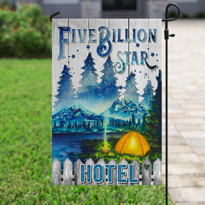 Five Billion Star Hotel Camping Flag | Garden Flag | Double Sided House Flag - GIFTCUSTOM