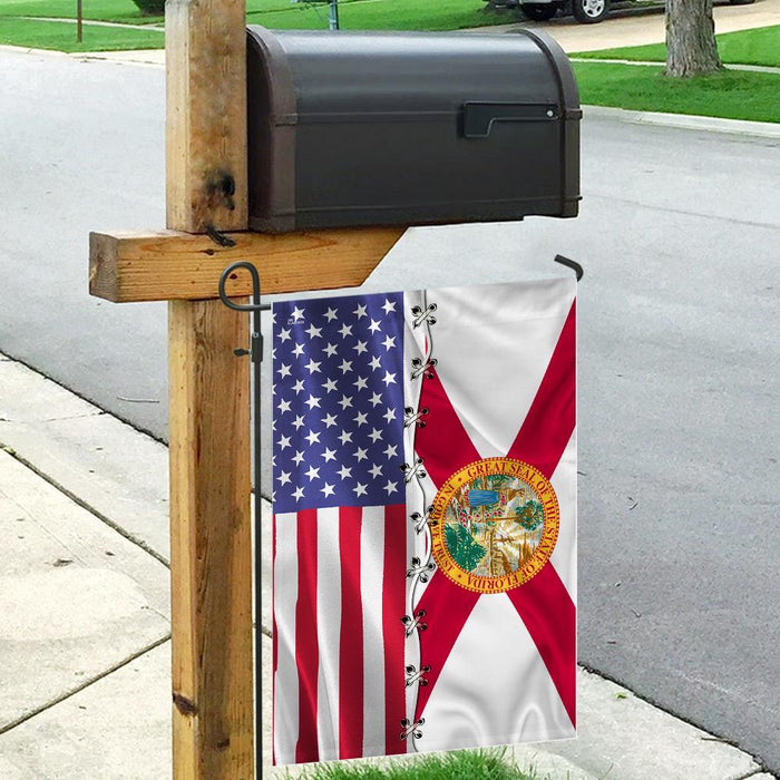 Florida & American Flag | Garden Flag | Double Sided House Flag - GIFTCUSTOM