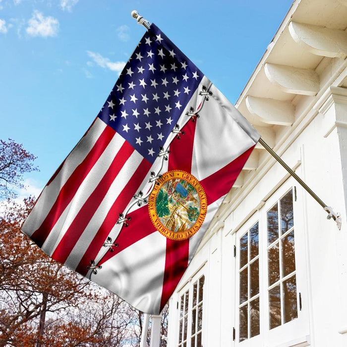 Florida & American Flag | Garden Flag | Double Sided House Flag - GIFTCUSTOM