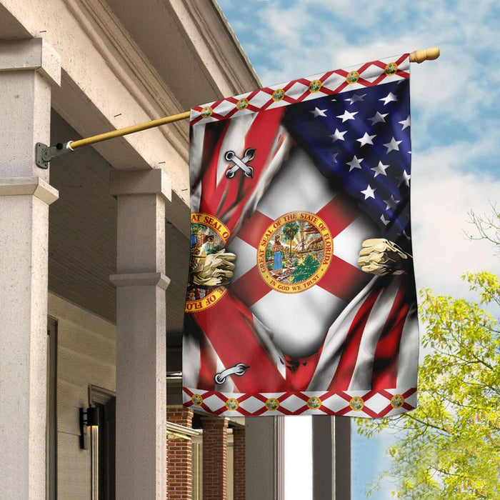 Florida And American Flag | Garden Flag | Double Sided House Flag - GIFTCUSTOM