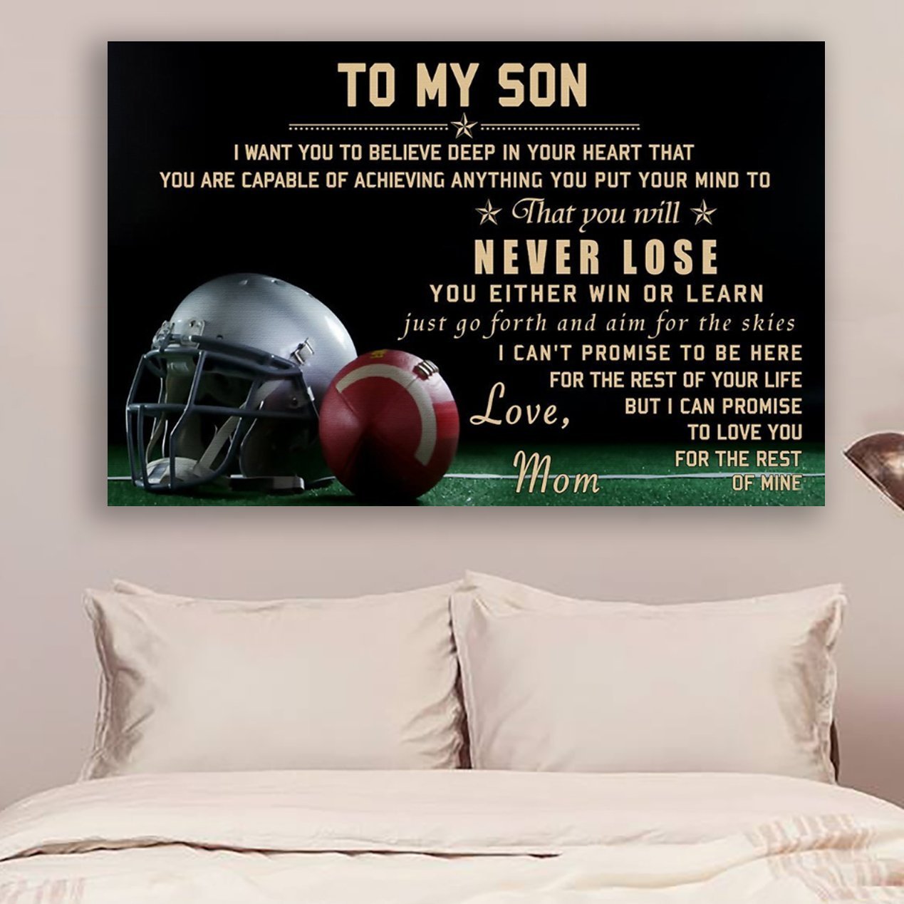 Football Canvas and Poster ��� mom to son ��� never lose wall decor visual art - GIFTCUSTOM