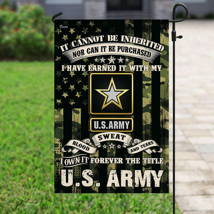 Forever The Title US Veteran Flag | Garden Flag | Double Sided House Flag - GIFTCUSTOM