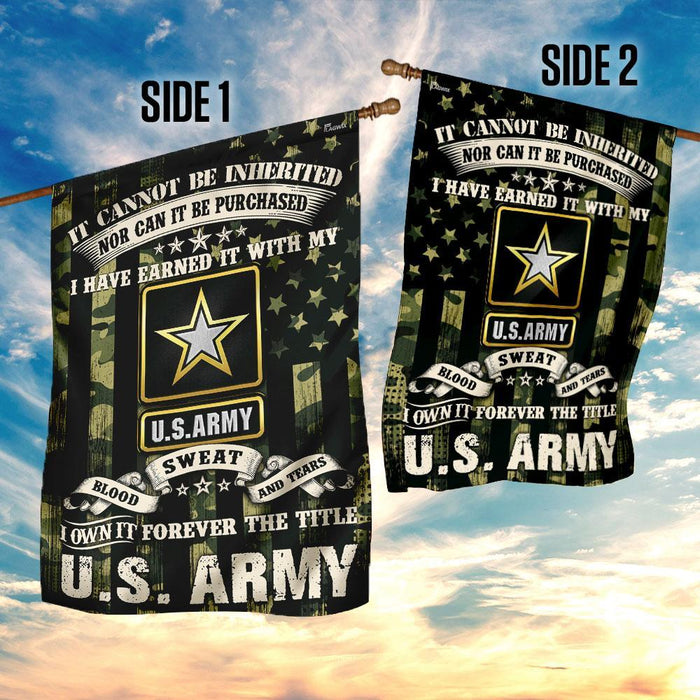 Forever The Title US Veteran Flag | Garden Flag | Double Sided House Flag - GIFTCUSTOM