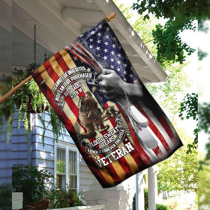 Forever Title Veteran Flag | Garden Flag | Double Sided House Flag - GIFTCUSTOM