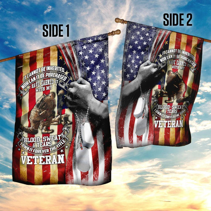 Forever Title Veteran Flag | Garden Flag | Double Sided House Flag - GIFTCUSTOM