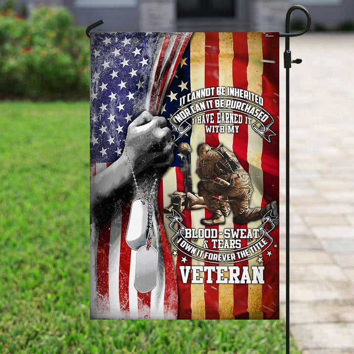 Forever Title Veteran Flag | Garden Flag | Double Sided House Flag - GIFTCUSTOM