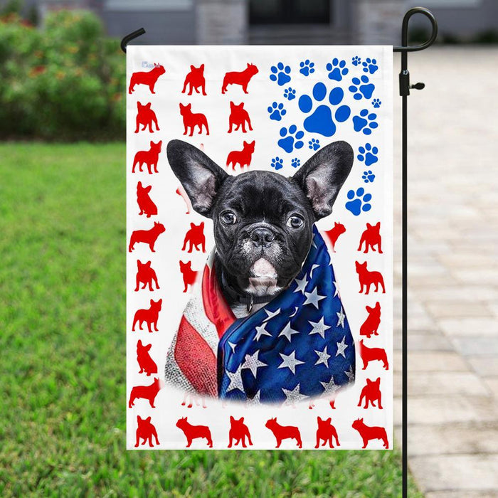 Frenchies American Flag | Garden Flag | Double Sided House Flag - GIFTCUSTOM