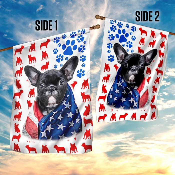 Frenchies American Flag | Garden Flag | Double Sided House Flag - GIFTCUSTOM