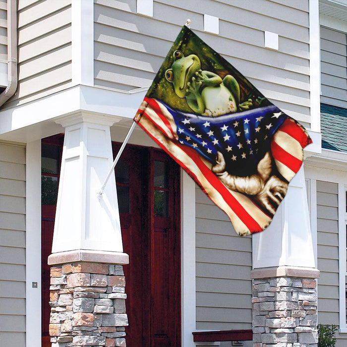 Frog American Flag | Garden Flag | Double Sided House Flag - GIFTCUSTOM