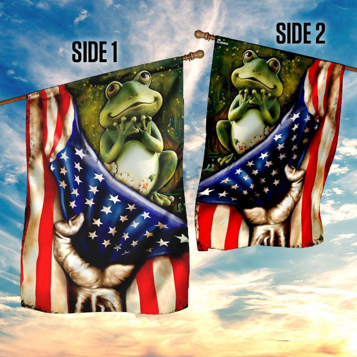 Frog American Flag | Garden Flag | Double Sided House Flag - GIFTCUSTOM