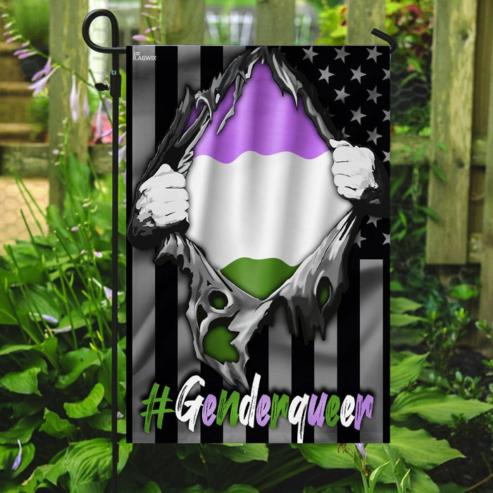 Genderqueer Pride Flag | Garden Flag | Double Sided House Flag - GIFTCUSTOM