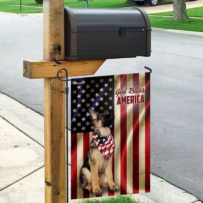 German Shepherd American US Flag | Garden Flag | Double Sided House Flag - GIFTCUSTOM