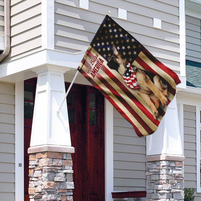 German Shepherd American US Flag | Garden Flag | Double Sided House Flag - GIFTCUSTOM