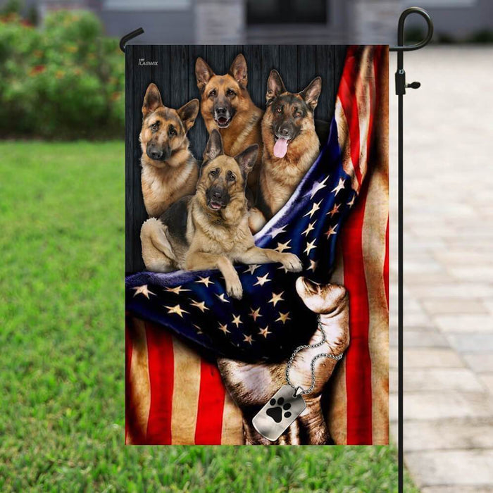 German Shepherd Flag | Garden Flag | Double Sided House Flag - GIFTCUSTOM