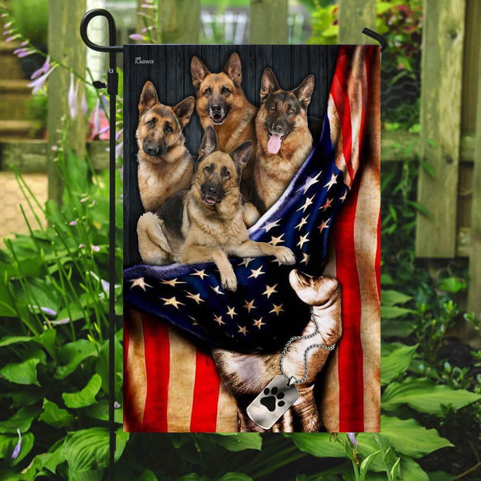 German Shepherd Flag | Garden Flag | Double Sided House Flag - GIFTCUSTOM