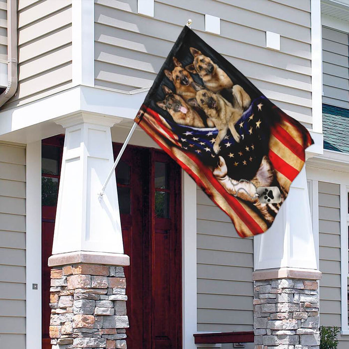 German Shepherd Flag | Garden Flag | Double Sided House Flag - GIFTCUSTOM