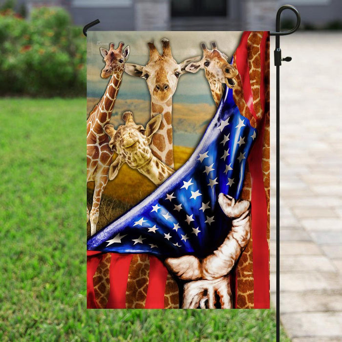 Giraffes American Flag | Garden Flag | Double Sided House Flag - GIFTCUSTOM