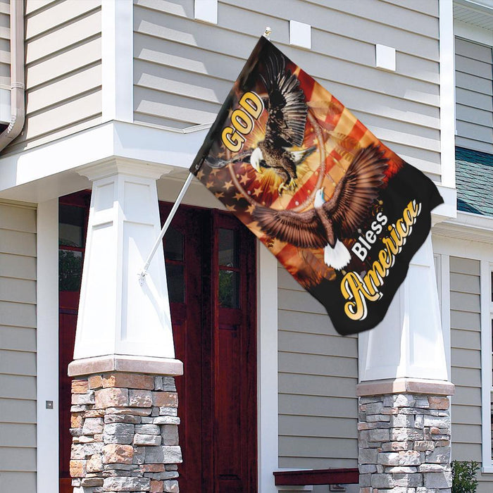 God Bless America Eagle Dreamcatcher Flag | Garden Flag | Double Sided House Flag - GIFTCUSTOM