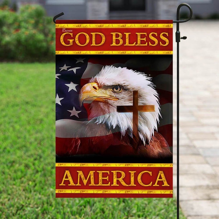 God Bless America Eagle Flag | Garden Flag | Double Sided House Flag - GIFTCUSTOM