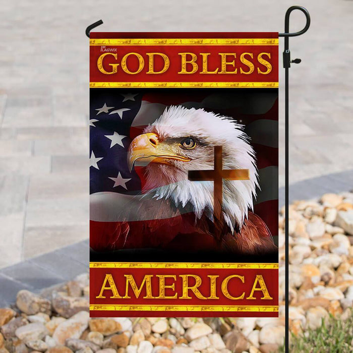 God Bless America Eagle Flag | Garden Flag | Double Sided House Flag - GIFTCUSTOM