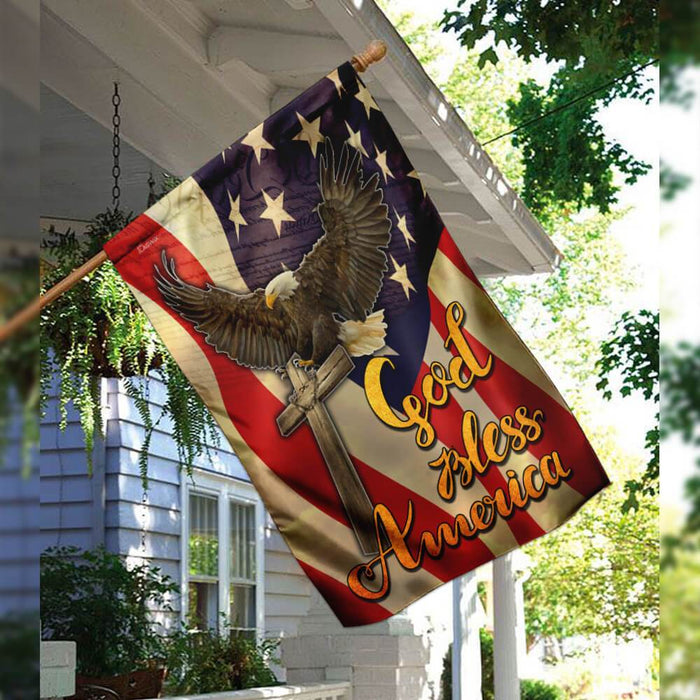 God Bless America Eagle Flag | Garden Flag | Double Sided House Flag - GIFTCUSTOM