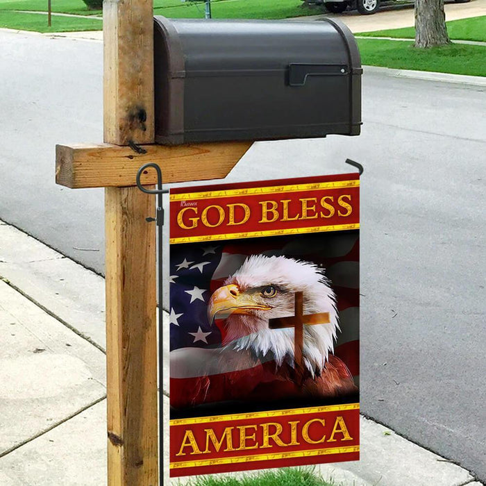 God Bless America Eagle Flag | Garden Flag | Double Sided House Flag - GIFTCUSTOM