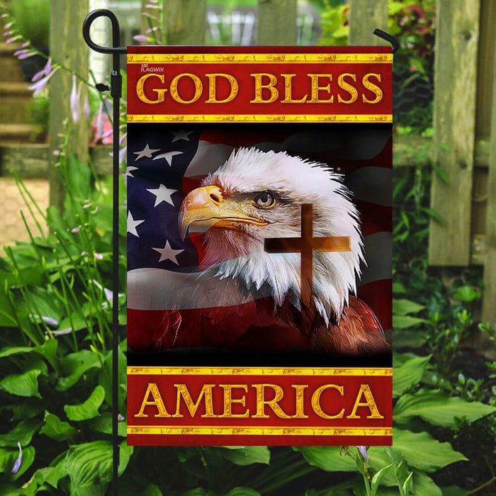 God Bless America Eagle Flag | Garden Flag | Double Sided House Flag - GIFTCUSTOM