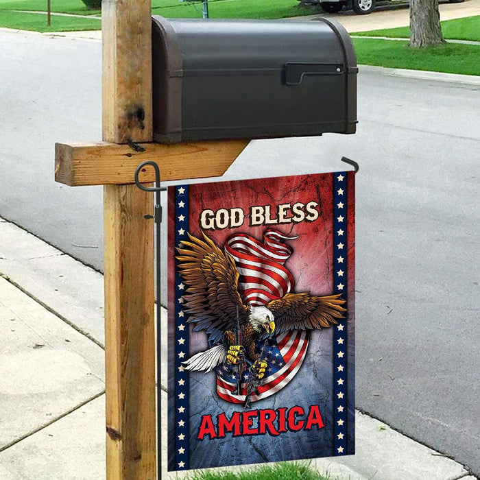 God Bless America Eagle | Garden Flag | Double Sided House Flag - GIFTCUSTOM