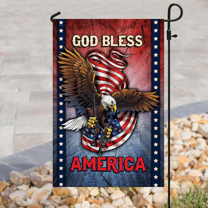 God Bless America Eagle | Garden Flag | Double Sided House Flag - GIFTCUSTOM