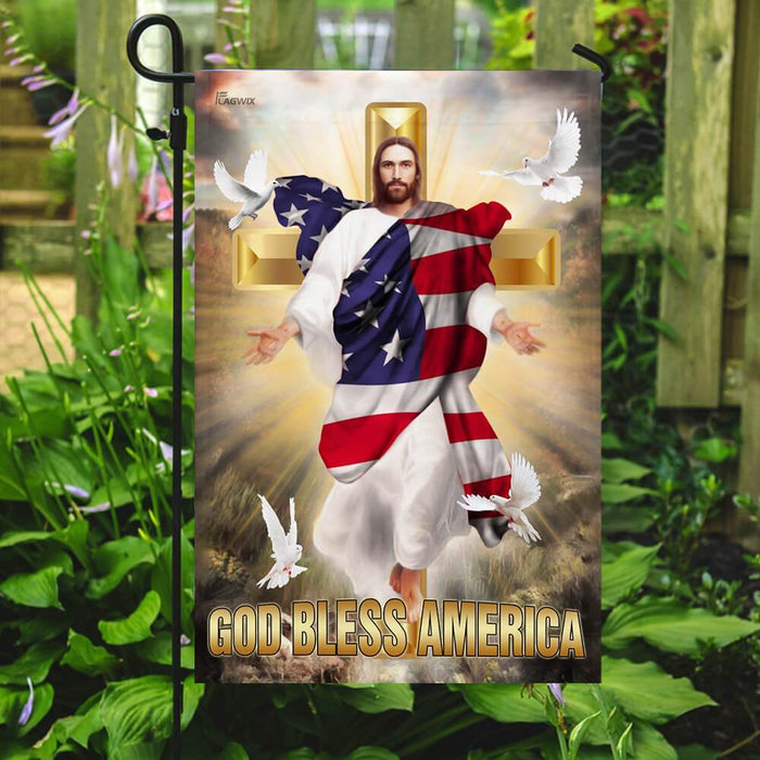 God Bless America Flag | Garden Flag | Double Sided House Flag - GIFTCUSTOM