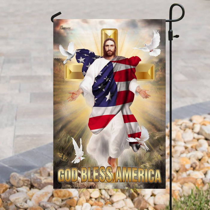 God Bless America Flag | Garden Flag | Double Sided House Flag - GIFTCUSTOM