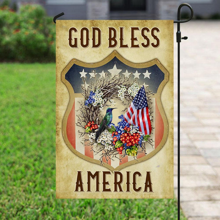 God Bless America, Fourth of July Flag | Garden Flag | Double Sided House Flag - GIFTCUSTOM