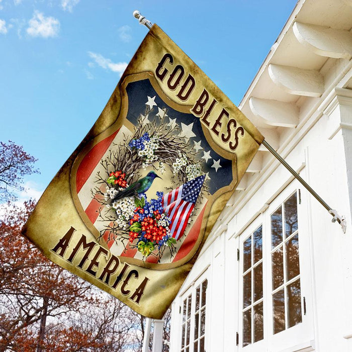 God Bless America, Fourth of July Flag | Garden Flag | Double Sided House Flag - GIFTCUSTOM