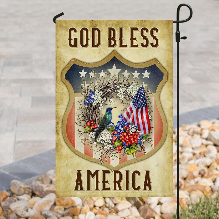 God Bless America, Fourth of July Flag | Garden Flag | Double Sided House Flag - GIFTCUSTOM