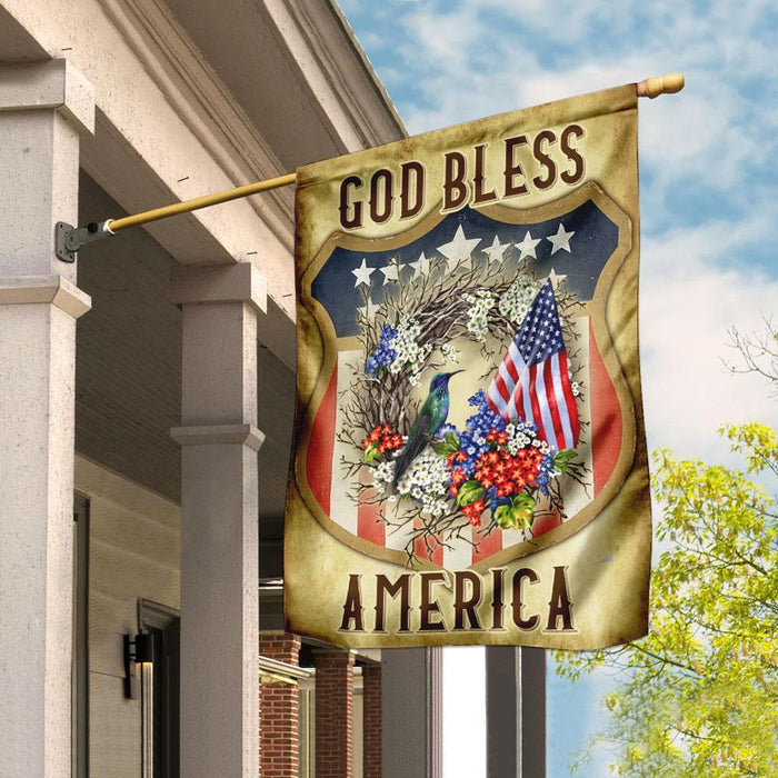 God Bless America, Fourth of July Flag | Garden Flag | Double Sided House Flag - GIFTCUSTOM