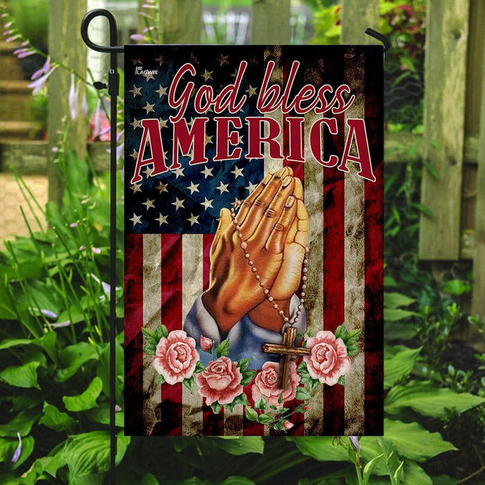 God Bless America Jesus Christian Prayer Flag | Garden Flag | Double Sided House Flag - GIFTCUSTOM