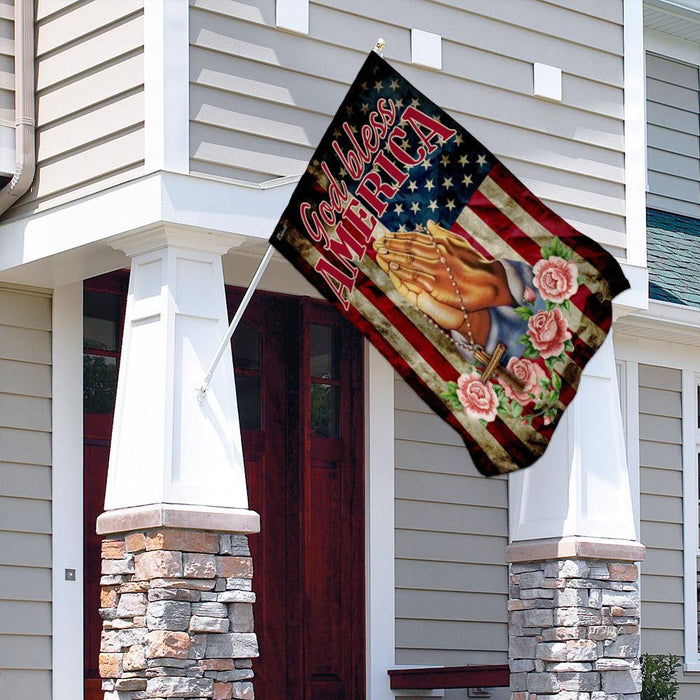 God Bless America Jesus Christian Prayer Flag | Garden Flag | Double Sided House Flag - GIFTCUSTOM